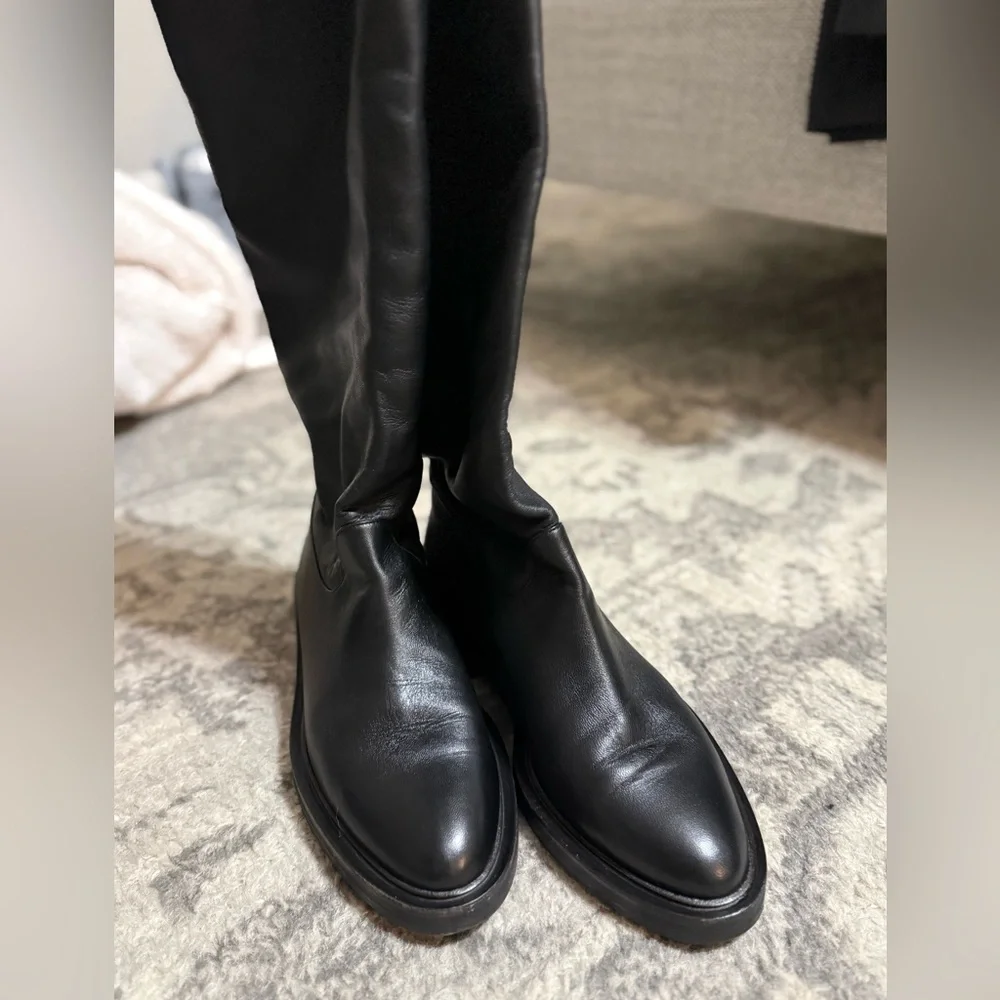 Tamara Mellon Black Nappa Tempest Over the Knee Boots 15mm Heels